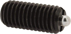 Vlier - M10 x 1.5, 0.866" Thread Length, 0.118" Plunger Projection, Steel Threaded Spring Plunger - 0.157" Max Plunger Diam, 0.866" Plunger Length, 2.02 Lb Init End Force, 7.87 Lb Final End Force - Americas Industrial Supply