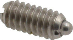 Vlier - 1/4-20, 17/32" Thread Length, 0.078" Plunger Projection, Stainless Steel Threaded Spring Plunger - 0.119" Max Plunger Diam, 0.531" Plunger Length, 3 Lb Init End Force, 10.5 Lb Final End Force - Americas Industrial Supply