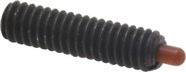 Vlier - 8-32, 5/8" Thread Length, 3/32" Plunger Projection, Steel Threaded Spring Plunger - 0.068 - 0.07" Max Plunger Diam, 5/8" Plunger Length, 0.7 Lb Init End Force, 2.3 Lb Final End Force - Americas Industrial Supply