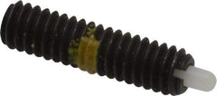 Vlier - 8-32, 5/8" Thread Length, 3/32" Plunger Projection, Steel Threaded Spring Plunger - 0.068 - 0.07" Max Plunger Diam, 5/8" Plunger Length, 0.7 Lb Init End Force, 2.3 Lb Final End Force - Americas Industrial Supply