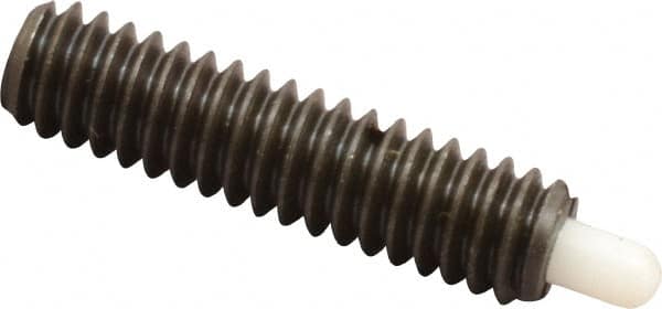 Vlier - 1/4-20, 1" Thread Length, 3/16" Plunger Projection, Steel Threaded Spring Plunger - 0.116 - 0.118" Max Plunger Diam, 1" Plunger Length, 1 Lb Init End Force, 4 Lb Final End Force - Americas Industrial Supply