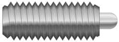 Vlier - 10-32, 3/4" Thread Length, 1/8" Plunger Projection, Stainless Steel Threaded Spring Plunger - 0.09 - 0.092" Max Plunger Diam, 3/4" Plunger Length, 2.9 Lb Init End Force, 11.1 Lb Final End Force - Americas Industrial Supply