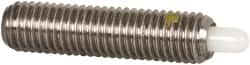 Vlier - 1/4-28, 1" Thread Length, 3/16" Plunger Projection, Stainless Steel Threaded Spring Plunger - 0.116 - 0.118" Max Plunger Diam, 1" Plunger Length, 3 Lb Init End Force, 13 Lb Final End Force - Americas Industrial Supply