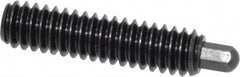 Vlier - 1/4-20, 1" Thread Length, 3/16" Plunger Projection, Steel Threaded Spring Plunger - 1/8 (Hex)" Max Plunger Diam, 1" Plunger Length, 1 Lb Init End Force, 4 Lb Final End Force, 1/8" Hex - Americas Industrial Supply