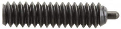 Vlier - 6-32, 17/32" Thread Length, 1/16" Plunger Projection, Steel Threaded Spring Plunger - 0.044 - 0.045" Max Plunger Diam, 17/32" Plunger Length, 1 Lb Init End Force, 1.6 Lb Final End Force, 0.063" Hex - Americas Industrial Supply