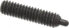 Vlier - 8-32, 5/8" Thread Length, 3/32" Plunger Projection, Steel Threaded Spring Plunger - 0.069 - 0.07" Max Plunger Diam, 5/8" Plunger Length, 2.7 Lb Init End Force, 7.3 Lb Final End Force, 0.063" Hex - Americas Industrial Supply