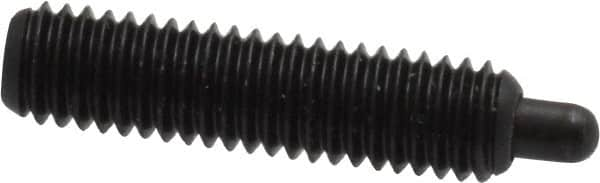 Vlier - 10-32, 3/4" Thread Length, 1/8" Plunger Projection, Steel Threaded Spring Plunger - 0.091 - 0.092" Max Plunger Diam, 3/4" Plunger Length, 2.9 Lb Init End Force, 11.1 Lb Final End Force, 0.063" Hex - Americas Industrial Supply