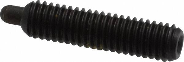 Vlier - 10-32, 3/4" Thread Length, 1/8" Plunger Projection, Steel Threaded Spring Plunger - 0.091 - 0.092" Max Plunger Diam, 3/4" Plunger Length, 2.9 Lb Init End Force, 11.1 Lb Final End Force, 0.063" Hex - Americas Industrial Supply