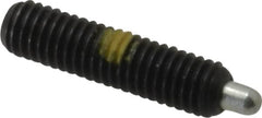 Vlier - 10-32, 3/4" Thread Length, 1/8" Plunger Projection, Steel Threaded Spring Plunger - 0.091 - 0.092" Max Plunger Diam, 3/4" Plunger Length, 1.3 Lb Init End Force, 2.7 Lb Final End Force, 0.063" Hex - Americas Industrial Supply