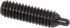 Vlier - 5/16-18, 1" Thread Length, 3/16" Plunger Projection, Steel Threaded Spring Plunger - 0.133 - 0.135" Max Plunger Diam, 1" Plunger Length, 3 Lb Init End Force, 15 Lb Final End Force, 0.093" Hex - Americas Industrial Supply