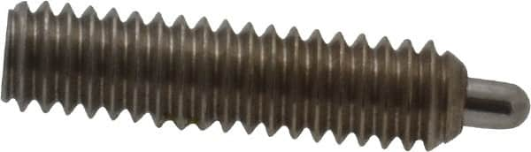 Vlier - 8-32, 5/8" Thread Length, 3/32" Plunger Projection, Stainless Steel Threaded Spring Plunger - 0.069 - 0.07" Max Plunger Diam, 5/8" Plunger Length, 0.7 Lb Init End Force, 2.3 Lb Final End Force, 0.063" Hex - Americas Industrial Supply