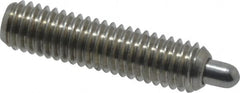 Vlier - 10-32, 3/4" Thread Length, 1/8" Plunger Projection, Stainless Steel Threaded Spring Plunger - 0.091 - 0.092" Max Plunger Diam, 3/4" Plunger Length, 2.9 Lb Init End Force, 11.1 Lb Final End Force, 0.063" Hex - Americas Industrial Supply