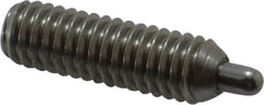 Vlier - 5/16-18, 1" Thread Length, 3/16" Plunger Projection, Stainless Steel Threaded Spring Plunger - 0.133 - 0.135" Max Plunger Diam, 1" Plunger Length, 1.5 Lb Init End Force, 4.5 Lb Final End Force, 0.093" Hex - Americas Industrial Supply