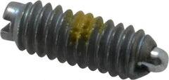 Vlier - 8-32, 7/16" Thread Length, 0.052" Plunger Projection, Steel Threaded Spring Plunger - 0.07" Max Plunger Diam, 0.437" Plunger Length, 0.5 Lb Init End Force, 1.5 Lb Final End Force - Americas Industrial Supply