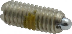 Vlier - 10-32, 0.468" Thread Length, 0.065" Plunger Projection, Steel Threaded Spring Plunger - 0.093" Max Plunger Diam, 0.468" Plunger Length, 0.75 Lb Init End Force, 2.5 Lb Final End Force - Americas Industrial Supply