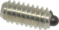 Vlier - 1/4-20, 17/32" Thread Length, 0.078" Plunger Projection, Steel Threaded Spring Plunger - 0.119" Max Plunger Diam, 0.531" Plunger Length, 3 Lb Init End Force, 10.5 Lb Final End Force - Americas Industrial Supply