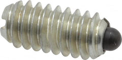 Vlier - 1/4-20, 17/32" Thread Length, 0.078" Plunger Projection, Steel Threaded Spring Plunger - 0.119" Max Plunger Diam, 0.531" Plunger Length, 3 Lb Init End Force, 10.5 Lb Final End Force - Americas Industrial Supply