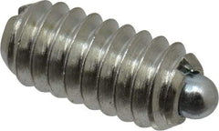 Vlier - 1/4-20, 17/32" Thread Length, 0.078" Plunger Projection, Steel Threaded Spring Plunger - 0.119" Max Plunger Diam, 0.531" Plunger Length, 1 Lb Init End Force, 3.5 Lb Final End Force - Americas Industrial Supply