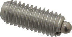 Vlier - 10-32, 0.468" Thread Length, 0.065" Plunger Projection, Stainless Steel Threaded Spring Plunger - 0.093" Max Plunger Diam, 0.468" Plunger Length, 0.75 Lb Init End Force, 2.5 Lb Final End Force - Americas Industrial Supply