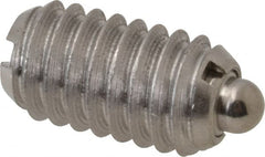 Vlier - 5/16-18, 9/16" Thread Length, 1/12" Plunger Projection, Stainless Steel Threaded Spring Plunger - 0.135" Max Plunger Diam, 0.562" Plunger Length, 1.25 Lb Init End Force, 4 Lb Final End Force - Americas Industrial Supply