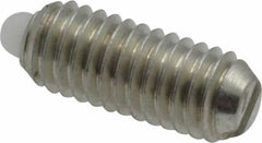 Vlier - 10-32, 0.468" Thread Length, 0.065" Plunger Projection, Steel Threaded Spring Plunger - 0.093" Max Plunger Diam, 0.468" Plunger Length, 0.75 Lb Init End Force, 2.5 Lb Final End Force - Americas Industrial Supply