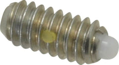 Vlier - 1/4-20, 17/32" Thread Length, 0.078" Plunger Projection, Steel Threaded Spring Plunger - 0.119" Max Plunger Diam, 0.531" Plunger Length, 1 Lb Init End Force, 3.5 Lb Final End Force - Americas Industrial Supply