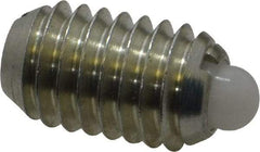 Vlier - 3/8-16, 5/8" Thread Length, 0.11" Plunger Projection, Steel Threaded Spring Plunger - 0.186" Max Plunger Diam, 0.625" Plunger Length, 4.5 Lb Init End Force, 18.5 Lb Final End Force - Americas Industrial Supply