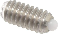 Vlier - 1/4-20, 17/32" Thread Length, 0.078" Plunger Projection, Stainless Steel Threaded Spring Plunger - 0.119" Max Plunger Diam, 0.531" Plunger Length, 3 Lb Init End Force, 10.5 Lb Final End Force - Americas Industrial Supply