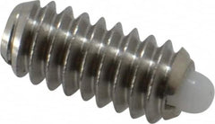 Vlier - 1/4-20, 17/32" Thread Length, 0.078" Plunger Projection, Stainless Steel Threaded Spring Plunger - 0.119" Max Plunger Diam, 0.531" Plunger Length, 1 Lb Init End Force, 3.5 Lb Final End Force - Americas Industrial Supply