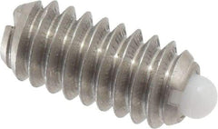 Vlier - 1/4-20, 17/32" Thread Length, 0.078" Plunger Projection, Stainless Steel Threaded Spring Plunger - 0.119" Max Plunger Diam, 0.531" Plunger Length, 1 Lb Init End Force, 3.5 Lb Final End Force - Americas Industrial Supply