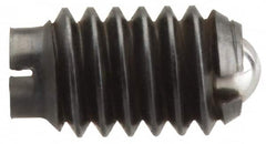 Vlier - 4-48, 0.062" Ball Diam, 0.187" Body Length, 0.02" Max Ball Reach, Threaded Ball Plunger - Steel Body, Steel Ball, 0.13 Lb Initial End Force, 0.5 Lb Final End Force - Americas Industrial Supply