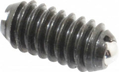 Vlier - 1/4-20, 0.125" Ball Diam, 0.531" Body Length, 0.035" Max Ball Reach, Threaded Ball Plunger - Steel Body, Steel Ball, 3 Lb Initial End Force, 7 Lb Final End Force - Americas Industrial Supply