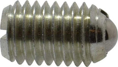 Vlier - 5/8-11, 0.375" Ball Diam, 0.984" Body Length, 0.096" Max Ball Reach, Threaded Ball Plunger - Steel Body, Steel Ball, 4.5 Lb Initial End Force, 9 Lb Final End Force - Americas Industrial Supply