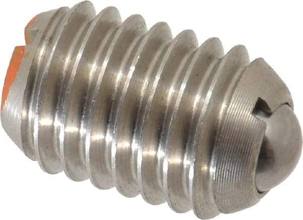 Vlier - 1/2-13, 0.281" Ball Diam, 0.75" Body Length, 0.072" Max Ball Reach, Threaded Ball Plunger - Stainless Steel Body, Stainless Steel Ball, 6 Lb Initial End Force, 30 Lb Final End Force - Americas Industrial Supply