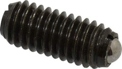 Vlier - M6x1.0, 3.5mm Ball Diam, 14mm Body Length, 1mm Max Ball Reach, Threaded Ball Plunger - Steel Body, Steel Ball, 2.02 Lb Initial End Force, 2.92 Lb Final End Force - Americas Industrial Supply