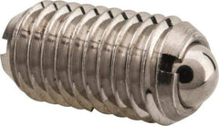 Vlier - M10x1.5, 6mm Ball Diam, 19mm Body Length, 2mm Max Ball Reach, Threaded Ball Plunger - Stainless Steel Body, Stainless Steel Ball, 13.49 Lb Initial End Force, 20.23 Lb Final End Force, Locking Element - Americas Industrial Supply