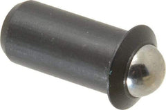 Vlier - 0.0786" Body Length x 3/8" Body Diam, 5 Lb Init to 14 Lb Final End Force, Steel Press Fit Ball Plunger - 5/16" Ball Diam, 0.11" Max Ball Reach, 0.078" Flange Thickness - Americas Industrial Supply