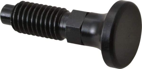 Vlier - 1/2-13, 0.31" Max Plunger Diam, 0.5 Lb Init to 1.75 Lb Final End Force, Knob Handle Plunger - Delrin Knob, 1-1/4" Body Length, 1" Length Under Head/Shoulder, 1/4" Plunger Projection - Americas Industrial Supply