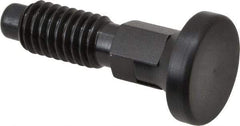 Vlier - 3/8-16, 1/4" Max Plunger Diam, 0.25 Lb Init to 2 Lb Final End Force, Locking Knob Handle Plunger - Delrin Knob, 0.94" Body Length, 3/4" Length Under Head/Shoulder, 0.18" Plunger Projection - Americas Industrial Supply