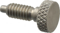 Vlier - 1/4-20, 1/2" Thread Length, 0.123" Max Plunger Diam, 1 Lb Init to 4 Lb Final End Force, Knob Handle Plunger - Knurled Knob, 0.79" Body Length, 1/2" Length Under Head/Shoulder, 1/8" Plunger Projection - Americas Industrial Supply