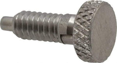 Vlier - 1/4-20, 0.4" Thread Length, 0.123 to 1/8" Max Plunger Diam, 0.5 Lb Init to 2 Lb Final End Force, Locking Knob Handle Plunger - Knurled Knob, 0.53" Length Under Head/Shoulder, 1/8" Plunger Projection - Americas Industrial Supply