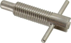 Vlier - 5/8-11 Thread, 2-1/2" Body Length, 5/8" Plunger Projection, 3/8" Plunger Diam, Stainless Steel, Locking T Handle Plunger - 1.7" Thread Length, 2-1/2" Handle Length, 2.38" Plunger Length, 2-1/2 Lb Initial End Force, 5 Lb Final End Force, - Americas Industrial Supply