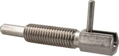 Vlier - 5/8-11, 1.82" Thread Length, 0.38" Plunger Diam, 1 Lb Init to 5 Lb Final End Force, Stainless Steel Locking L Handle Plunger - 3.05" Body Length, 2" Length Under Head, Locking Element, 1" Plunger Projection - Americas Industrial Supply