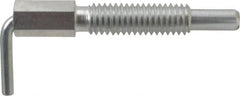 Vlier - 3/8-16, 1.18" Thread Length, 1/4" Plunger Diam, 0.75 Lb Init to 3.75 Lb Final End Force, Steel L Handle Plunger - 2" Body Length, 1.31" Length Under Head, 0.56" Plunger Projection - Americas Industrial Supply