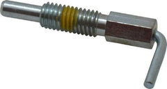 Vlier - 1/2-13, 1.1" Thread Length, 0.31" Plunger Diam, 1 Lb Init to 5 Lb Final End Force, Steel L Handle Plunger - 2.11" Body Length, 1-1/4" Length Under Head, Locking Element, 3/4" Plunger Projection - Americas Industrial Supply