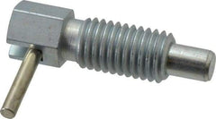 Vlier - 5/8-11, 1.07" Thread Length, 0.38" Plunger Diam, 0.75 Lb Init to 2.5 Lb Final End Force, Steel Locking L Handle Plunger - 1.88" Body Length, 1-1/4" Length Under Head, 1/2" Plunger Projection - Americas Industrial Supply