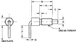 Vlier - 1/4-20, 1/2" Thread Length, 0.16" Plunger Diam, 0.12 Lb Init to 0.5 Lb Final End Force, Steel L Handle Plunger - 3/4" Body Length, 1/2" Length Under Head, 0.2" Plunger Projection - Americas Industrial Supply