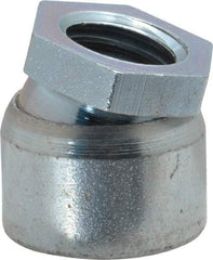 Vlier - 5/8-11, 11/16" Pad Diam, Uncoated Bottom, Steel Toggle Pad - 7/16 Depth, 1" OAL, 7/8" Width Across Flats, Zinc Plated Gold Chromate, 15° Swivel Angle - Americas Industrial Supply