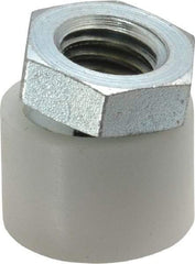 Vlier - 1/2-13, 7/8" Pad Diam, Uncoated Bottom, Steel Toggle Pad - 7/16 Depth, 15/16" OAL, 3/4" Width Across Flats, Zinc Plated Gold Chromate, 15° Swivel Angle - Americas Industrial Supply