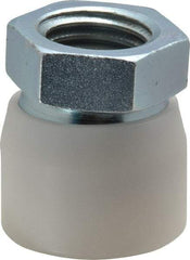 Vlier - 1-8, 1-5/8" Pad Diam, Uncoated Bottom, Steel Toggle Pad - 13/16 Depth, 1-53/64" OAL, 1-3/8" Width Across Flats, Zinc Plated Gold Chromate, 15° Swivel Angle - Americas Industrial Supply